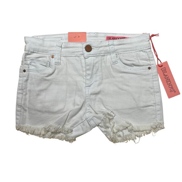 NWT Blank NYC The Mini Astor Lenox Cut-Off Jean Short Girls 12 White Denim NEW - Picture 1 of 9